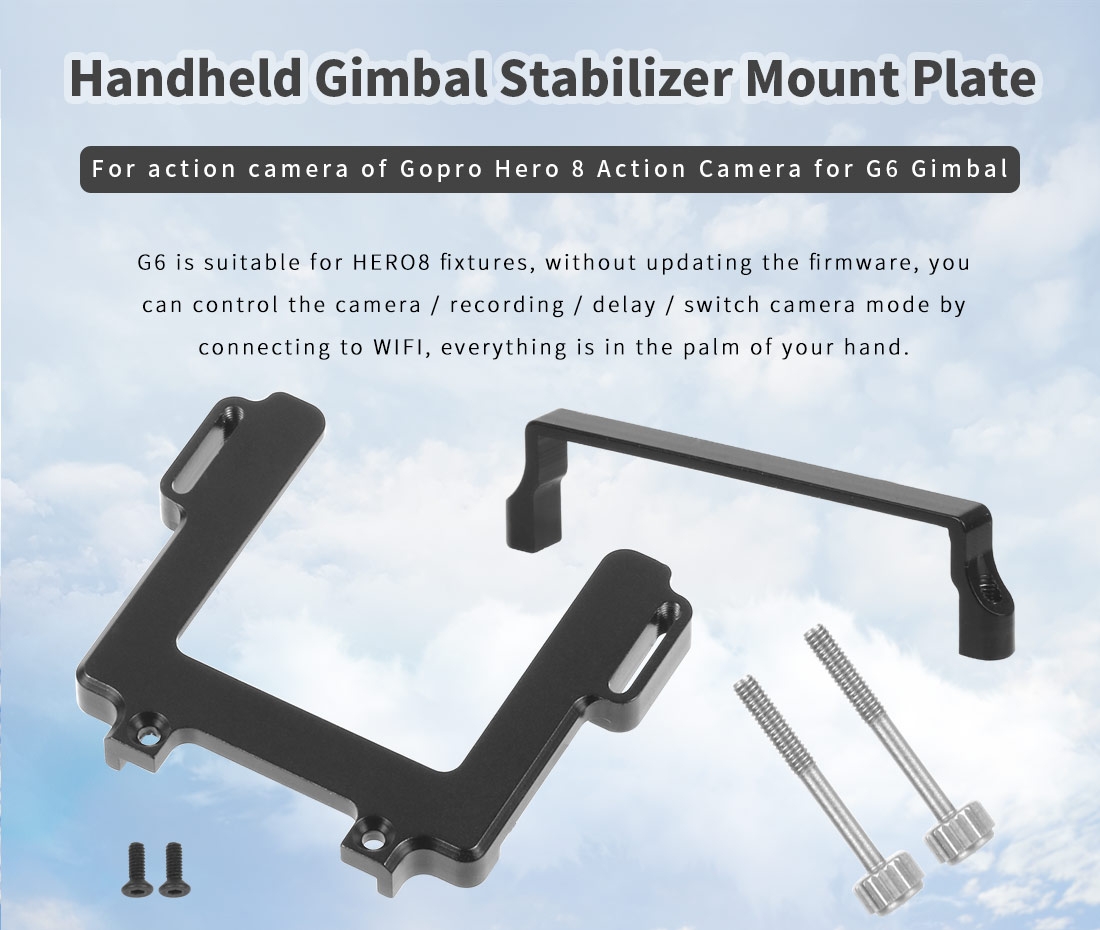 BGNing Handheld Stabilizer Switch Plate Adapter Fixture Mount for GoPro Hero 8/7/6/5 for DJI Osmo Action XiaoYi SJCam Ricca Camera
