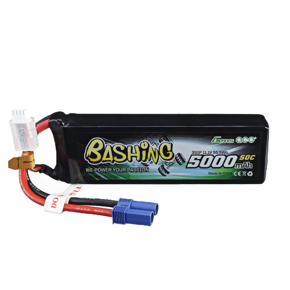 GENSACE BASHING 11.1V 5000mAh 50C 3S Lipo Battery EC5 Plug for RC Racing Drone