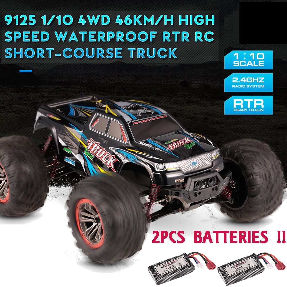XinleHong 9125 RTR with Two Battery 1/10 2.4G 4WD 46km/h RC Car Vehicles Short Course Truck Model