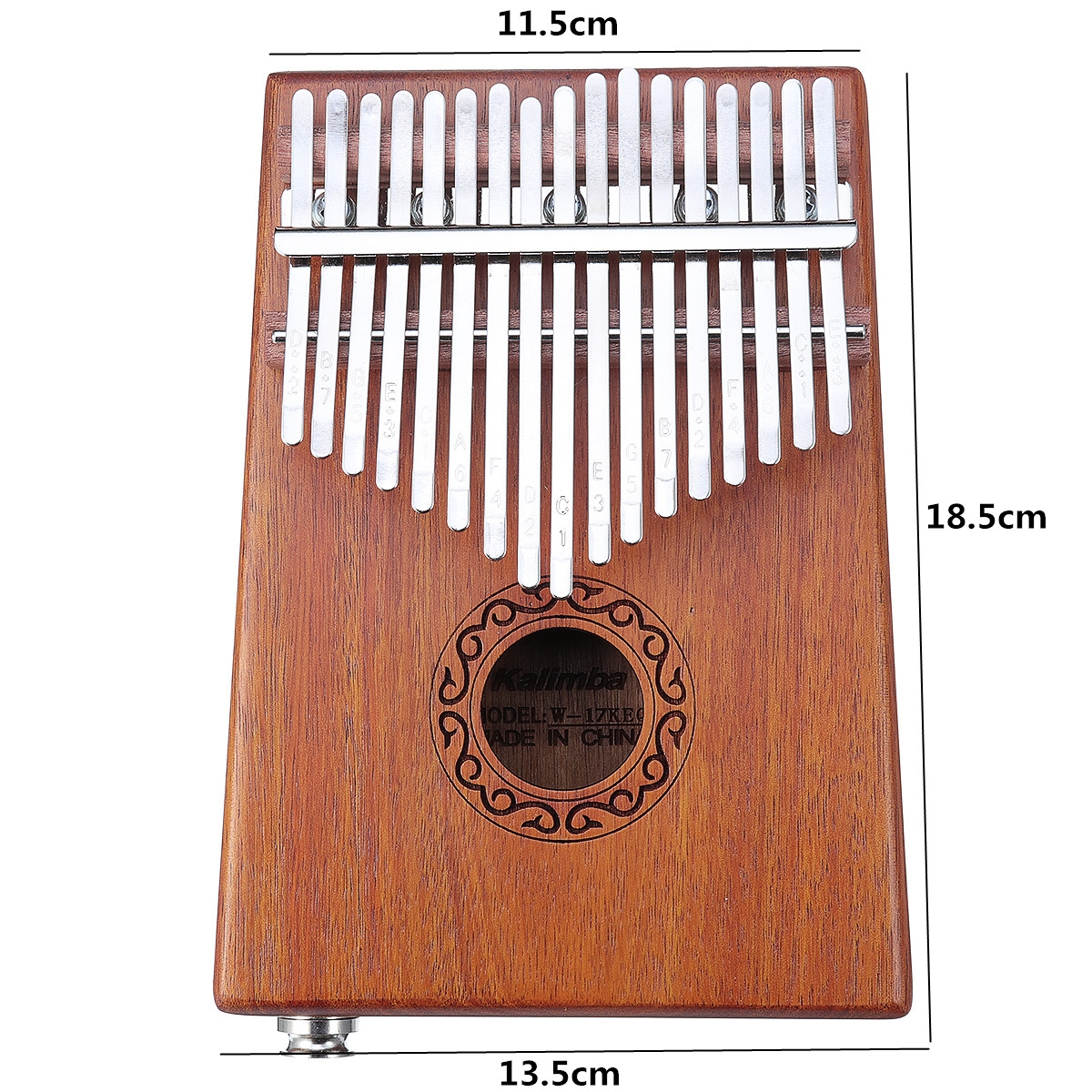 17 Keys Electric Kalimbas Acacia Thumb Piano Wood Finger Percussion Music w/Cable