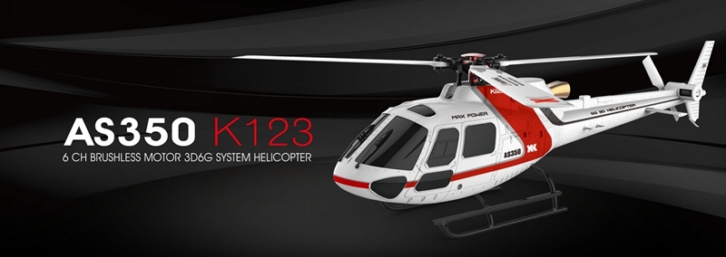 XK K123 6CH Brushless AS350 Scale RC Helicopter RTF Mode 2