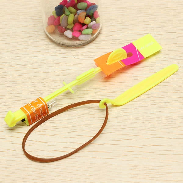 5PCS Amazing Toy LED Flash Rubber Band Helicopter Arrows For Kids