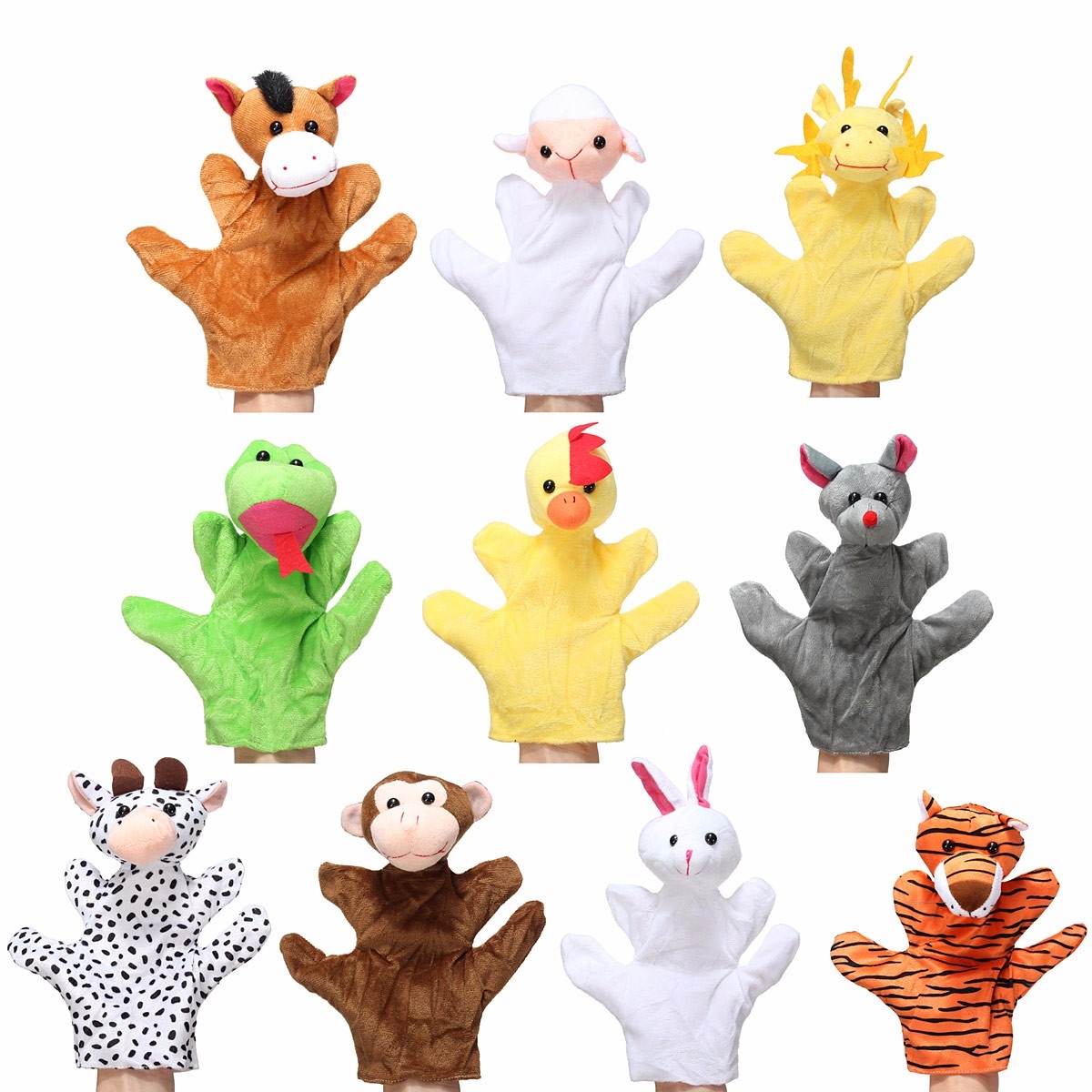 Animal Wildlife Soft Plush Story Hand Finger Glove Puppets Kid Children Toy