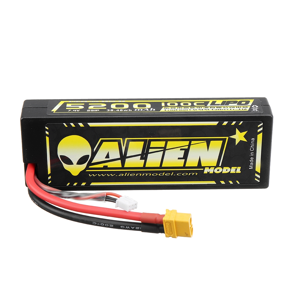 Alienmodel 2S 7.4V 5200mAh 100C Lipo Battery XT60 Plug for RC Car