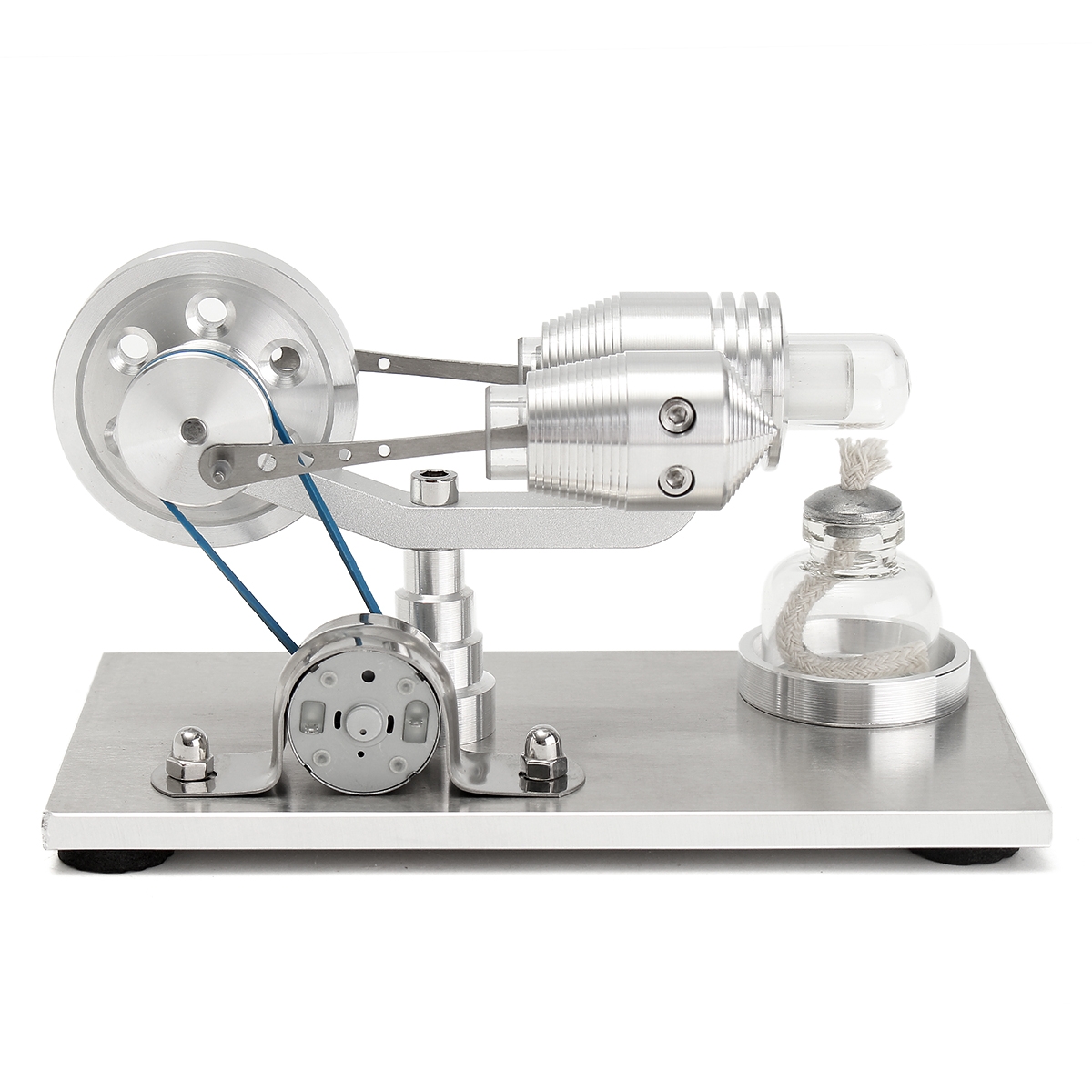 Stainless Steel Mini Hot Air Stirling Engine Motor Model Educational Toy Kits