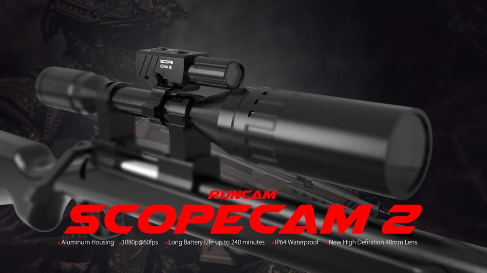 RunCam Scope Cam 2 3.6mm/16mm/25mm/40mm 1080p@60fps for HD Airsoft Camera Action Video Camera Built-in WiFi Li-ion Battery