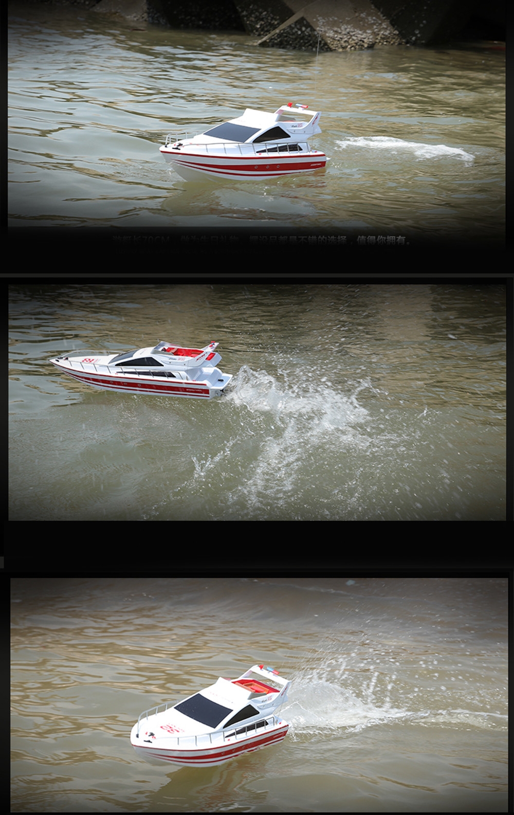 Henglong 3837 2.4G Luxury Boat High Speed RC Boat Vehicle Models Upgraded A Version 7000mah