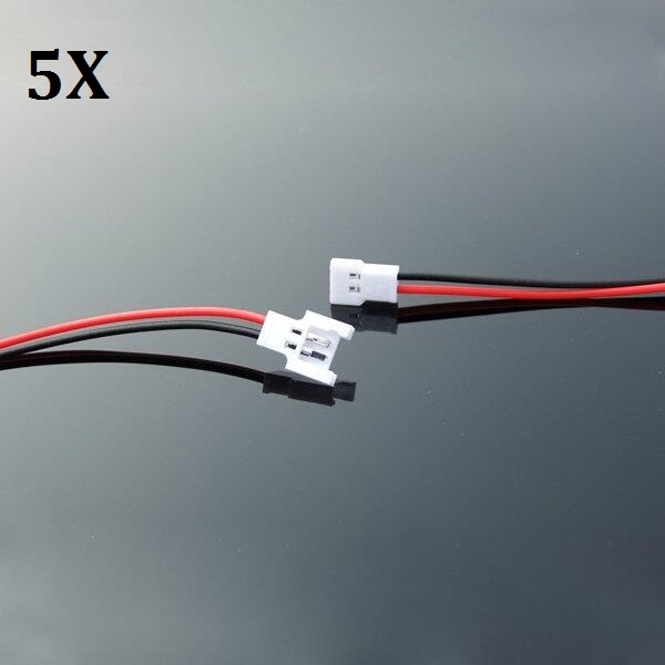 5X DIY 1.25mm 2-Pin Micro Male Female Connector Plug Cable for RC LIPO Battery FPV Drone Quadcopter