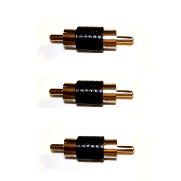 3PCS Male To Male RCA Adapter Connector
