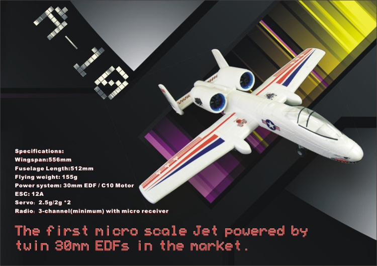 ELE A-10 A10 556mm Wingspan EPO Micro Airplane Pusher Jet