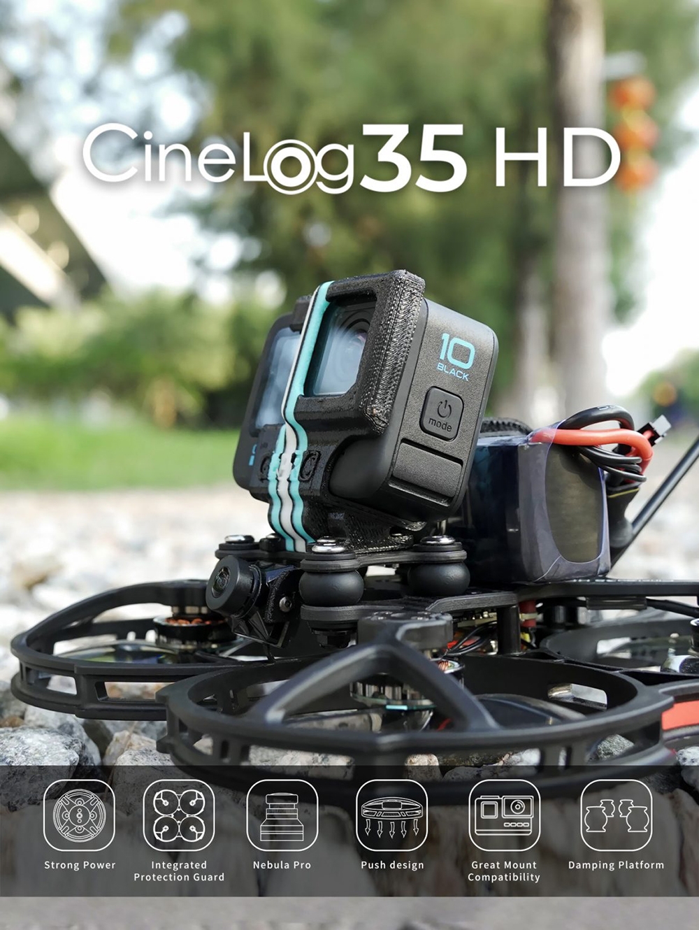 Geprc Cinelog35 HD 142mm F722 AIO 35A ESC 4S / 6S 3.5 Inch FPV Racing Drone w/ CADDX Nebula Pro HD Digital System