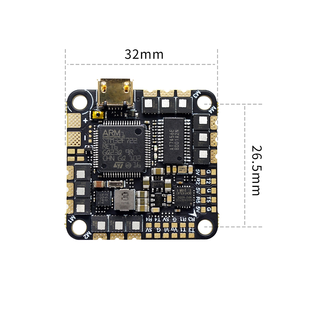 26.5x26.5mm GEPRC GEP F722-45A F7 Flight Controller AIO 45A BL_S 2-6S 4in1 Brushless ESC for Whoop RC Drone FPV Racing